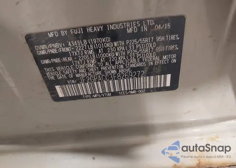 2015 Subaru Xv Crosstrek 2.0I Premium from USA, damaged, VIN JF2GPACC3F8269272